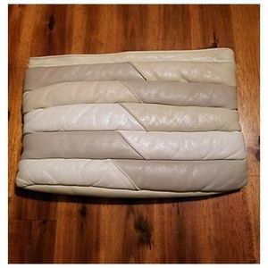 Quilted leather clutch